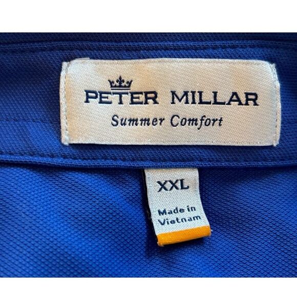 NWOT Peter Millar Summer Comfort PIKE Golf POLO Shirt Embroidered Blue XXL - Picture 6 of 6